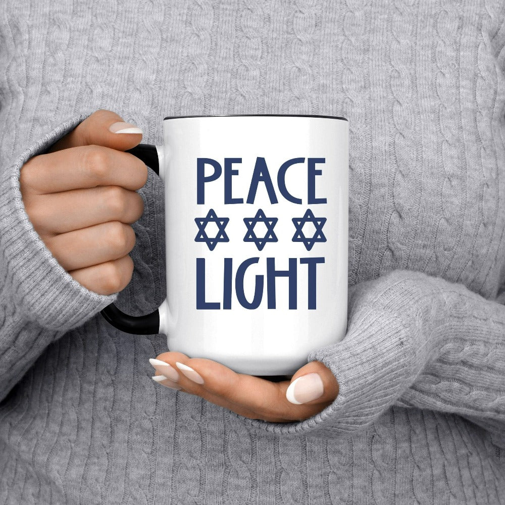 Bar Mitzvah Gift, Jewish Hot Chocolate Mug, Religious Coffee Mug, Hanukkah Holiday Birthday Present, Jew Relative Wife Husband Friend