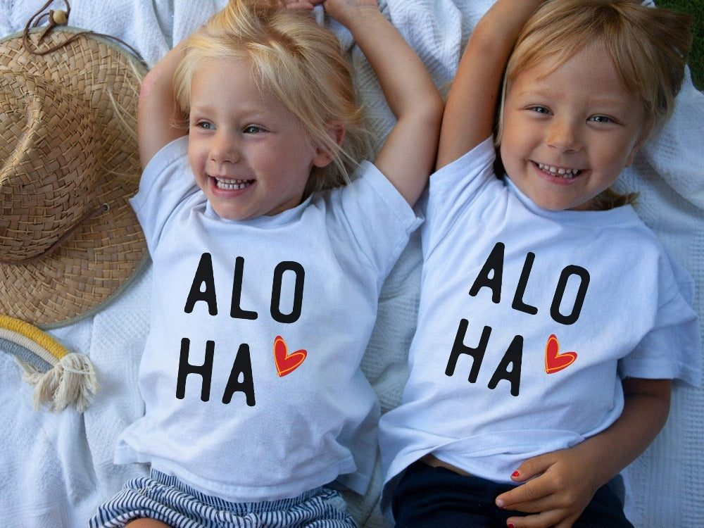 Aloha with this cute vacation shirt for your family beach island cruise, dream destination honeymoon getaway, mother daughter weekend adventure, girls trip matching outfit. This perfect vibrant Hawaii travel souvenir is great for your summer break gift for your favorite traveler crew.