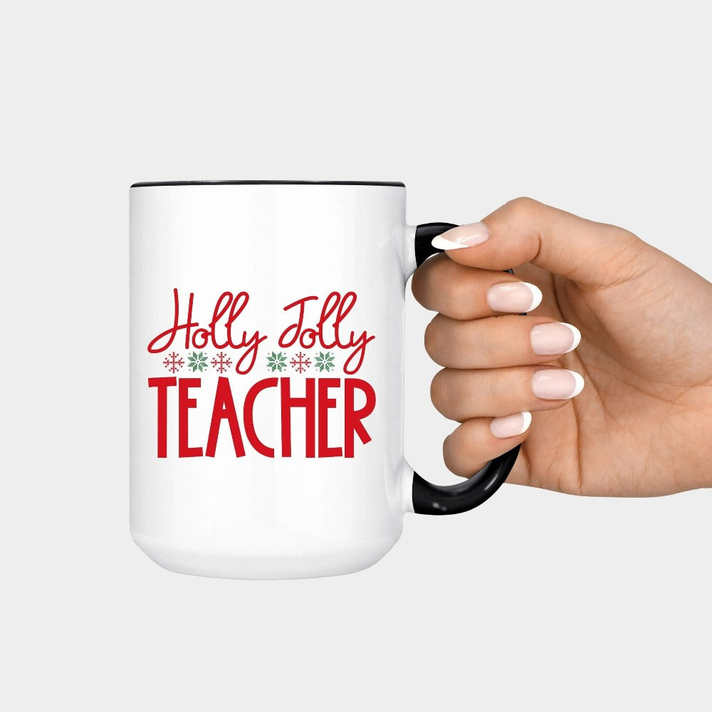 Christmas Mug for Teacher, Teacher Christmas Gift Mug, Best Teacher Mug for Christmas, Cute Teacher Cups, Christmas Appreciation Gift 