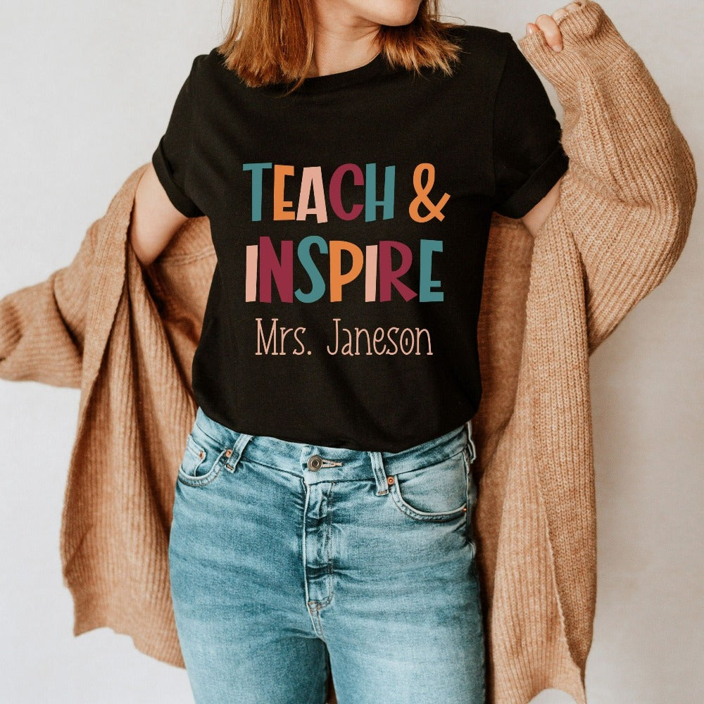 Inspirational shirt gift idea for teacher, trainer, instructor and homeschool mama. Show appreciation to your favorite grade teacher with this vibrant trendy t-shirt. Perfect for elementary, middle or high school, back to school, last day of school, summer or spiring break. Great for everyday use both in and out of the classroom.