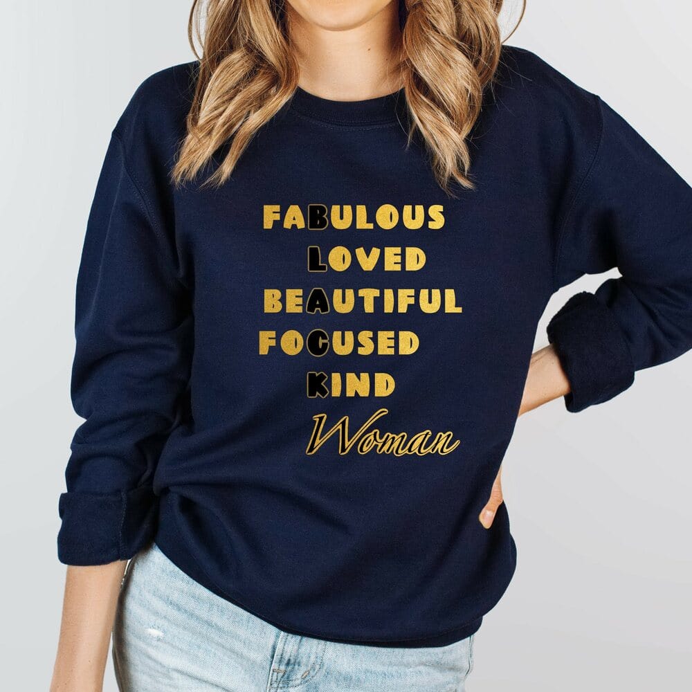 This Afro-American sweatshirt is a perfect motivational gift for every strong black women. Perfect as a birthday gift idea for best friend, mom, girlfriend or loved ones to celebrate diversity and Afro roots. Flattering fit and available in plus size. 