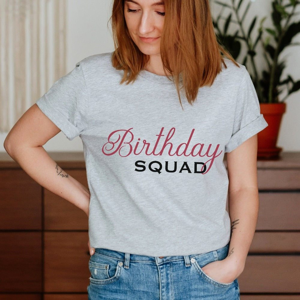 Matching birthday squad shirt for the queen's crew or squad. Perfect for family birthday trips, cousin crew, dream destination travel, birthday cruise, hanging out with your babes and celebrating you new age. This is a great thoughtful gift idea and perfect for celebrating a loved one's new age. If you are planning a birthday party for son, daughter, sister, mom, best friend, sibling, or any other loved one you want to celebrate, this outfit is a nice gesture