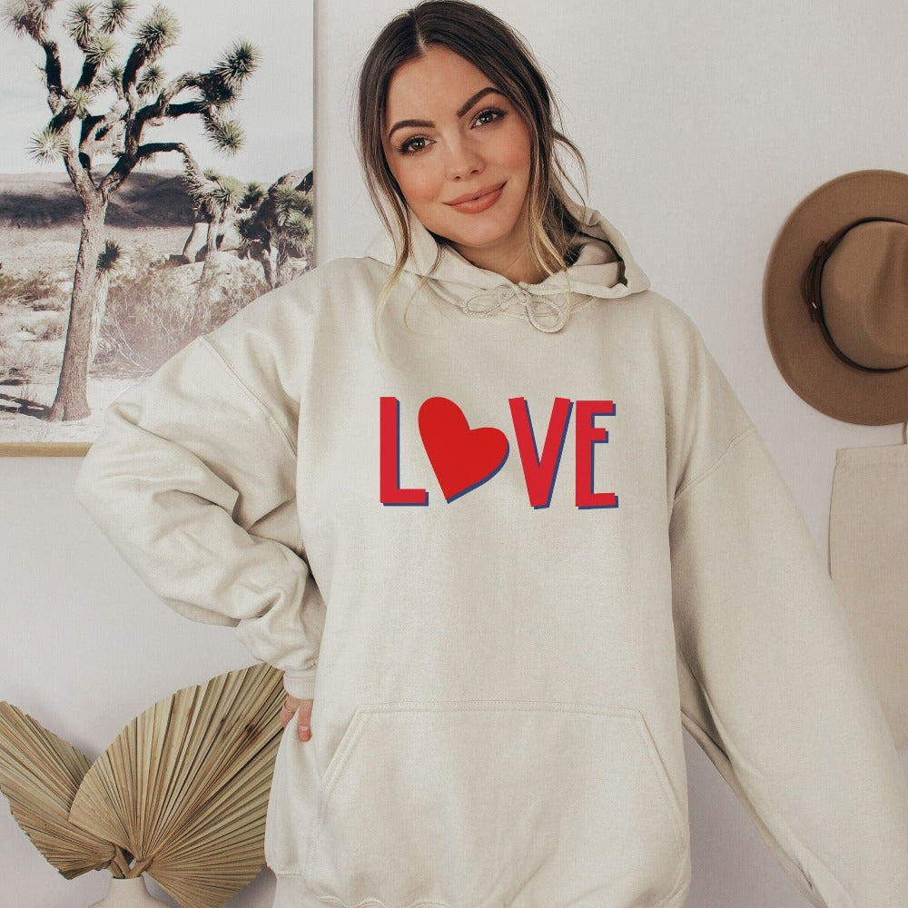 Love Sweatshirt for Valentines Day, Valentine Hoodie for Mom Daughter, Couple Valentines Matching Outfit, Valentine's Day Gift 
