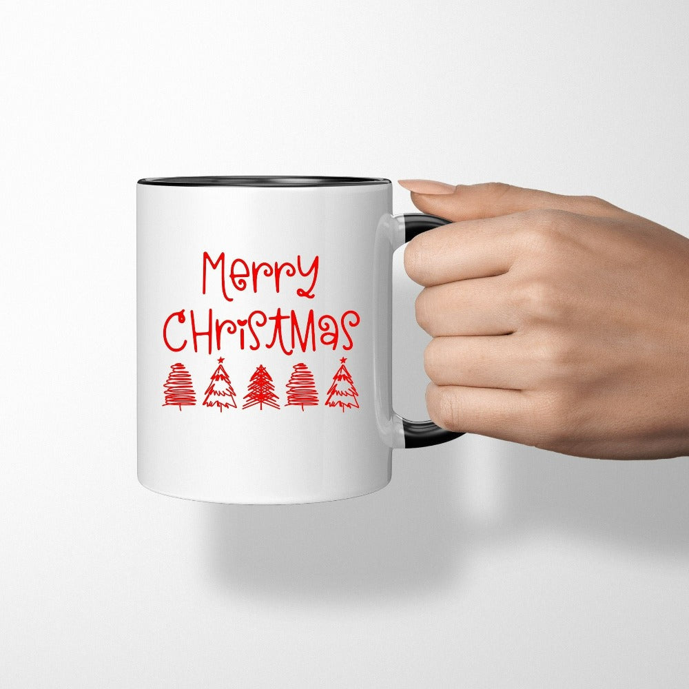 Merry Christmas Coffee Mug, Hot Chocolate Cup, Enamel Campfire Holiday Idea, Cute Xmas Gifts, Elementary Grade Teacher Appreciation Gift