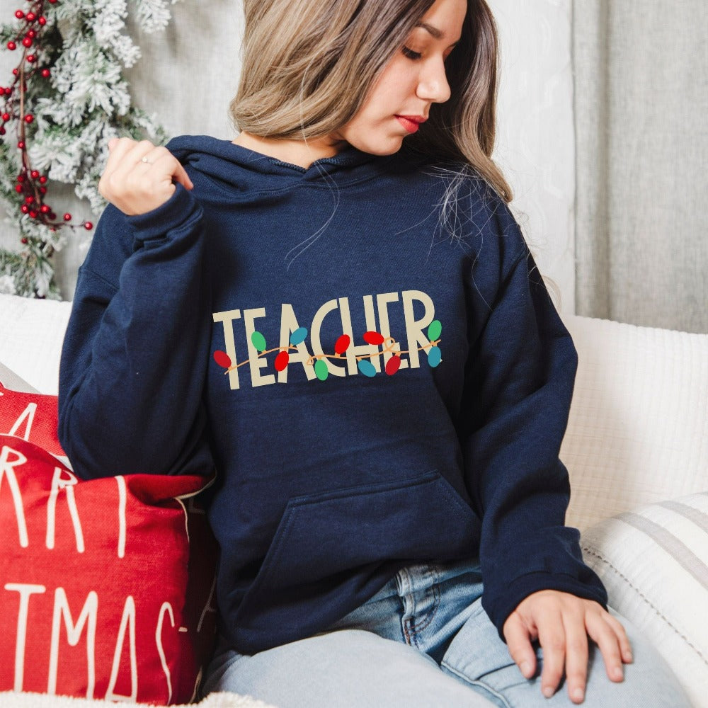 Teacher Christmas Sweater, Xmas Holiday Break Appreciation Teacher Gift, Christmas Gift for Teacher, Kindergarten Teacher Sweatshirt Idea