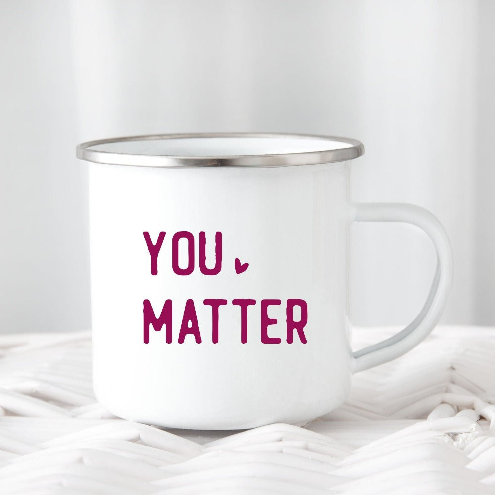 You matter SPED education or school counselor motivational positive coffee mug. This is a great gift idea for teacher, parent, special needs coach, autism awareness or Special Ed squad crew. Grab this for birthdays, Christmas holidays or family presents during the xmas season.