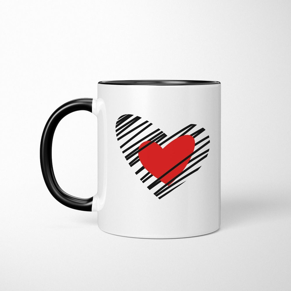 Valentine Coffee Mug, Valentine's Day Gift for Women Mom Sister Aunt Daughter, Red Heart Mug, Valentines Mug Gift, Love Heart Ceramic 