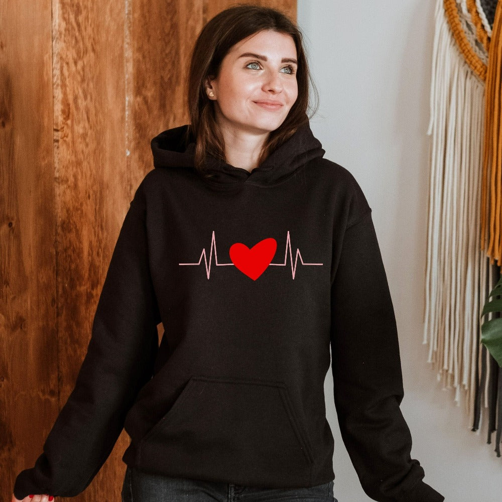Valentine's Day Gift for Women, Heartbeat Shirt, Nurse Sweatshirt, Valentines Sweatshirt for Nurse Couples, Valentine Day Shirt Top