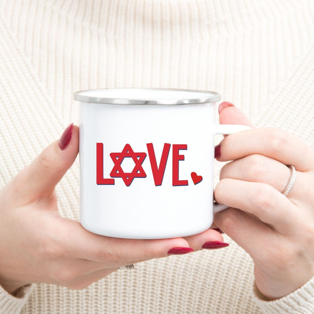 Valentine's Day Gift, Jewish Hot Chocolate Mug, Cute Coffee Mug, Wife Spouse Valentines Birthday Present, VDay Gift Idea for Mom Dad 