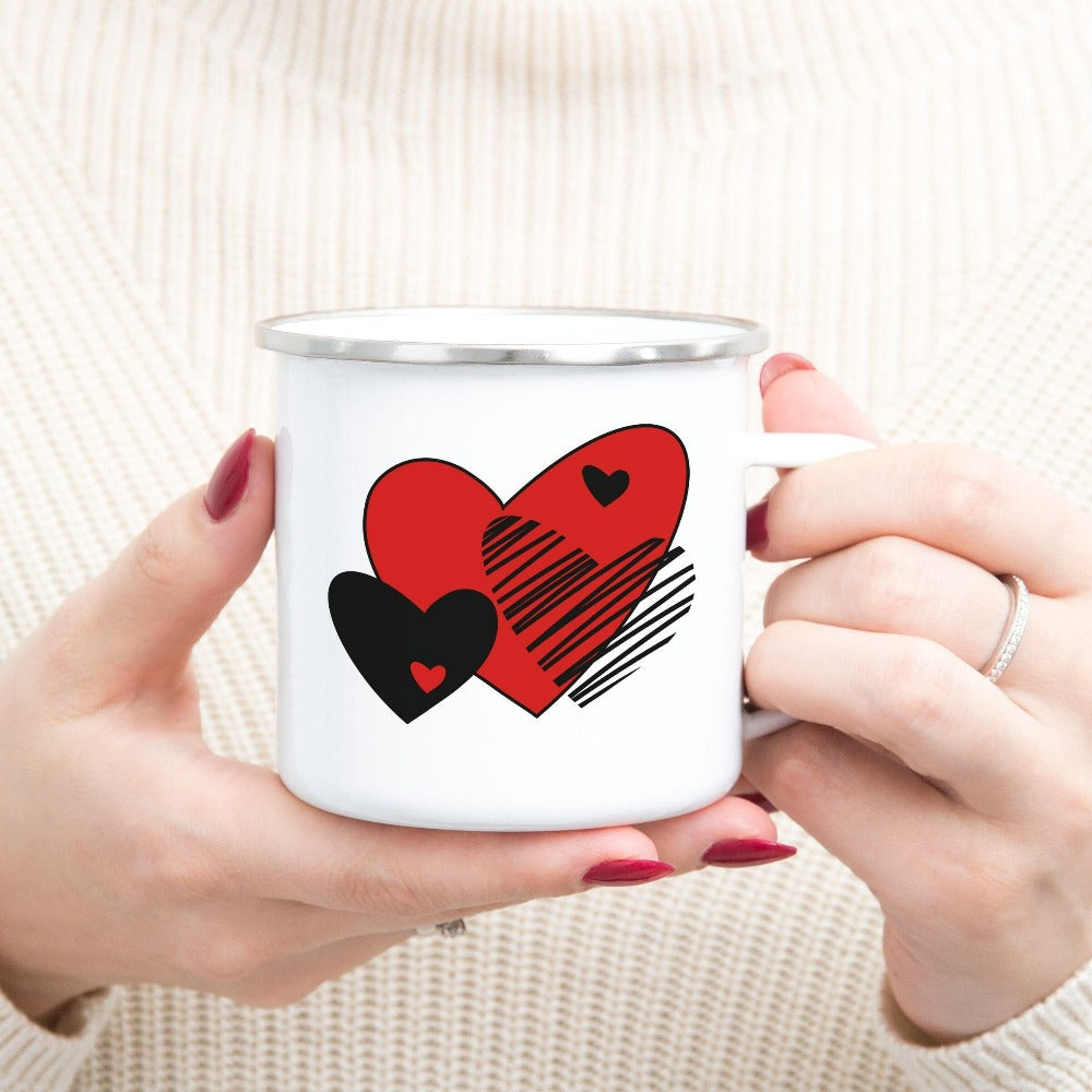 Valentines Coffee Mug Gift for Her Him, Valentine's Day Teacher Mug, Cute Valentine Heart Mug, VDay Valentines Heart Cup, Ceramic Mug 