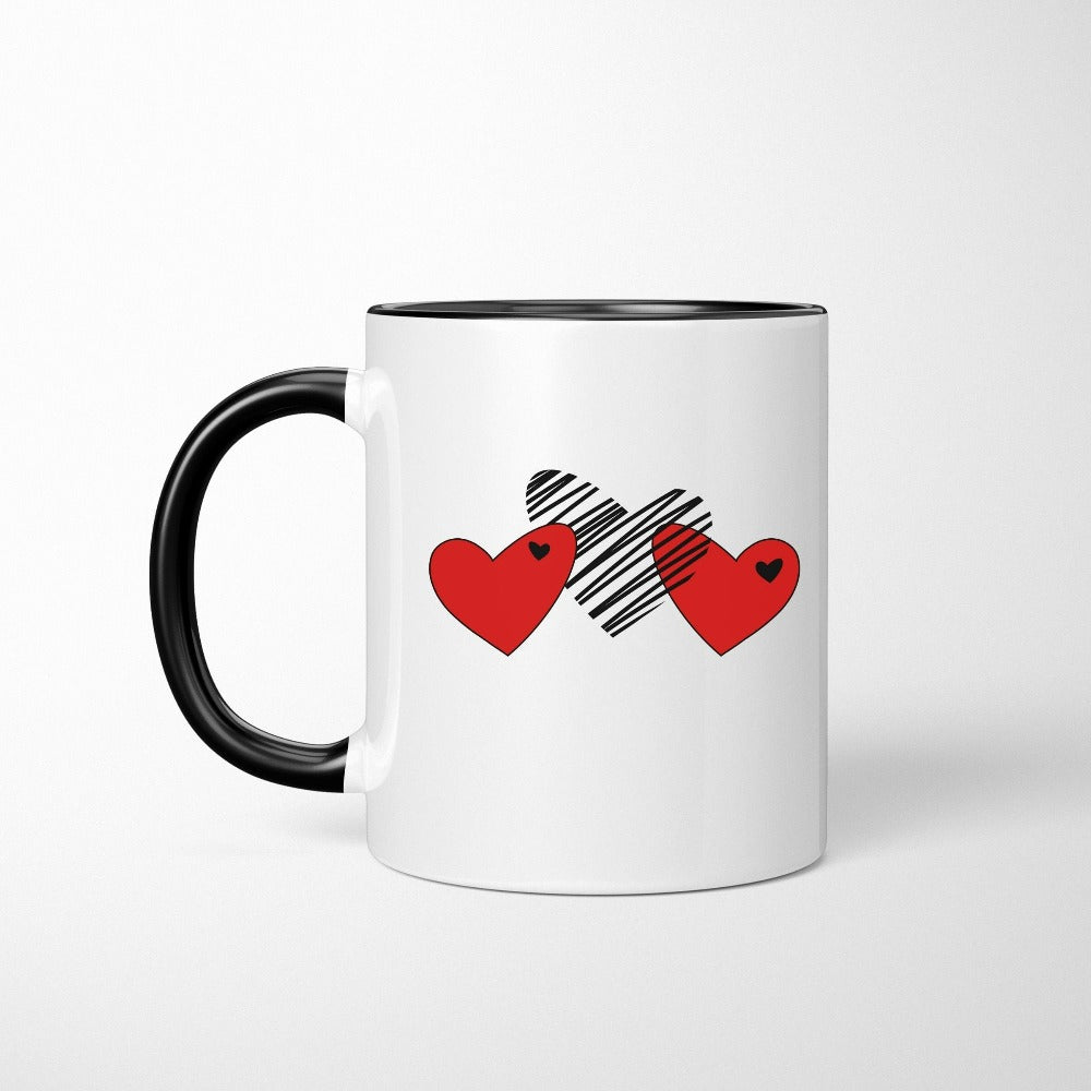 Valentines Day Gift, Valentines Coffee Mug, Teacher Valentine's Day Mug, Scribble Heart Coffee Cup, Mug Gift for Girlfriend Boyfriend 