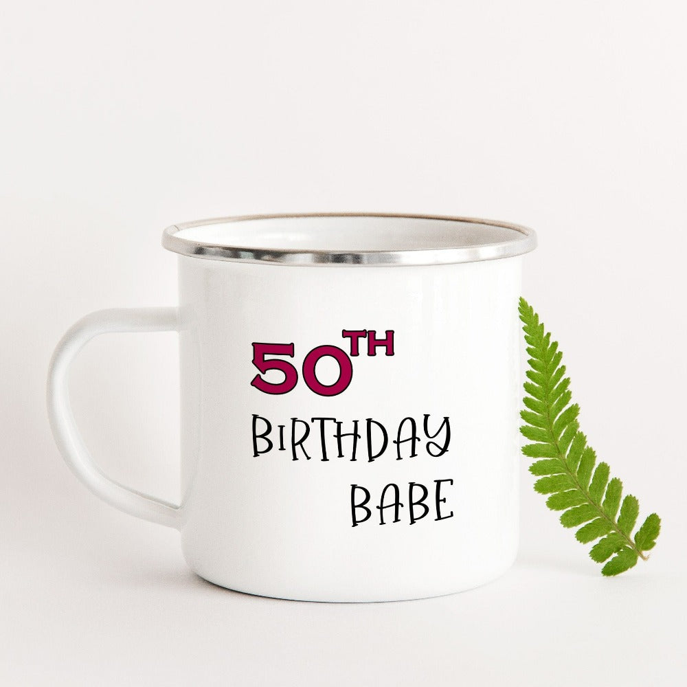 50th birthday babe gift. It's always fun to turn up and make great memories especially on your special day. Whether you are planning a party for yourself or loved one, grab this adorable mug present fit for a queen and get ready to celebrate.