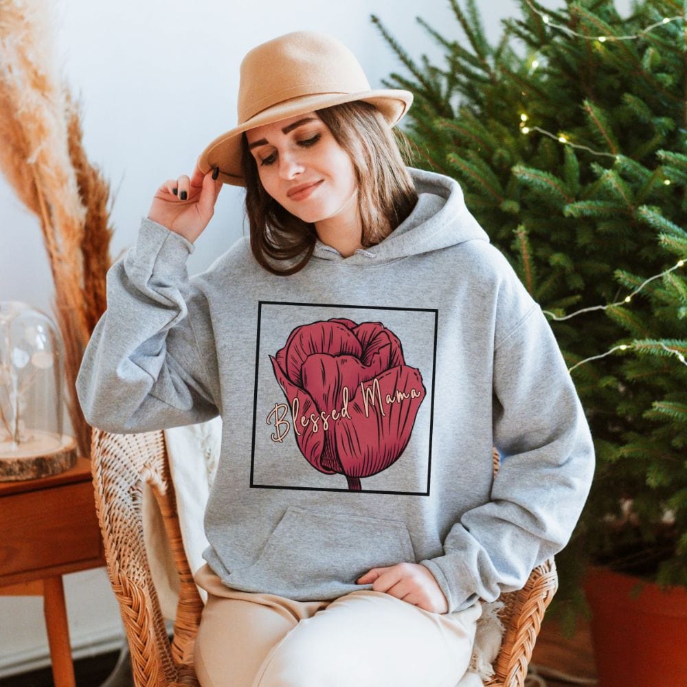 Let's give love to our mom, mama, mumsy, stepmom and grandmother by giving her a special gift. This blessed mama hoodie makes a great gift idea for all the mothers. A perfect thanksgiving gift to show love and gratitude for having her in our life. 