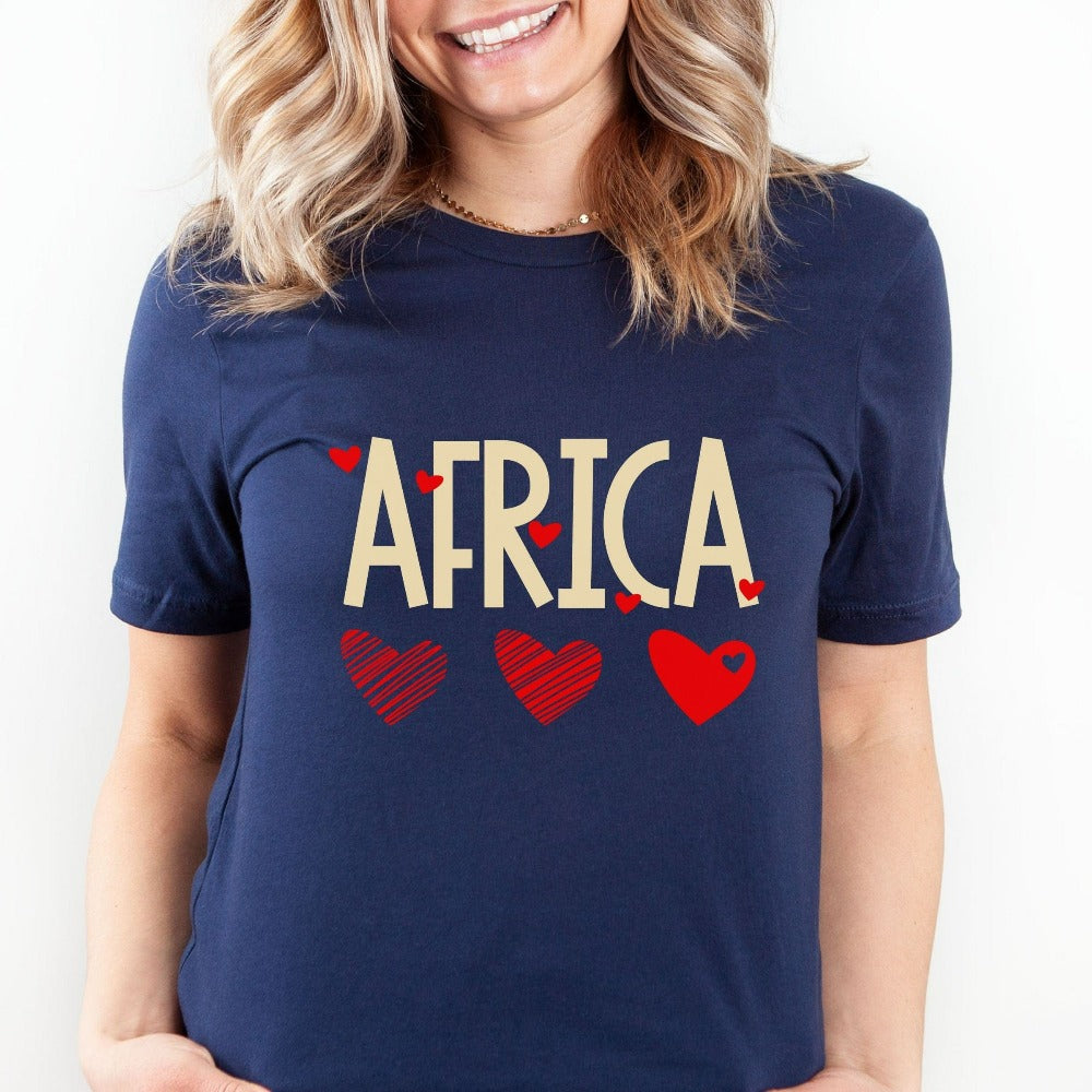 Africa Shirt Gift, Afro Woman Shirt, Strong Black Women Equality T-Shirt, Mother Mama Africa Tees, BLM African Heart Tee Gift