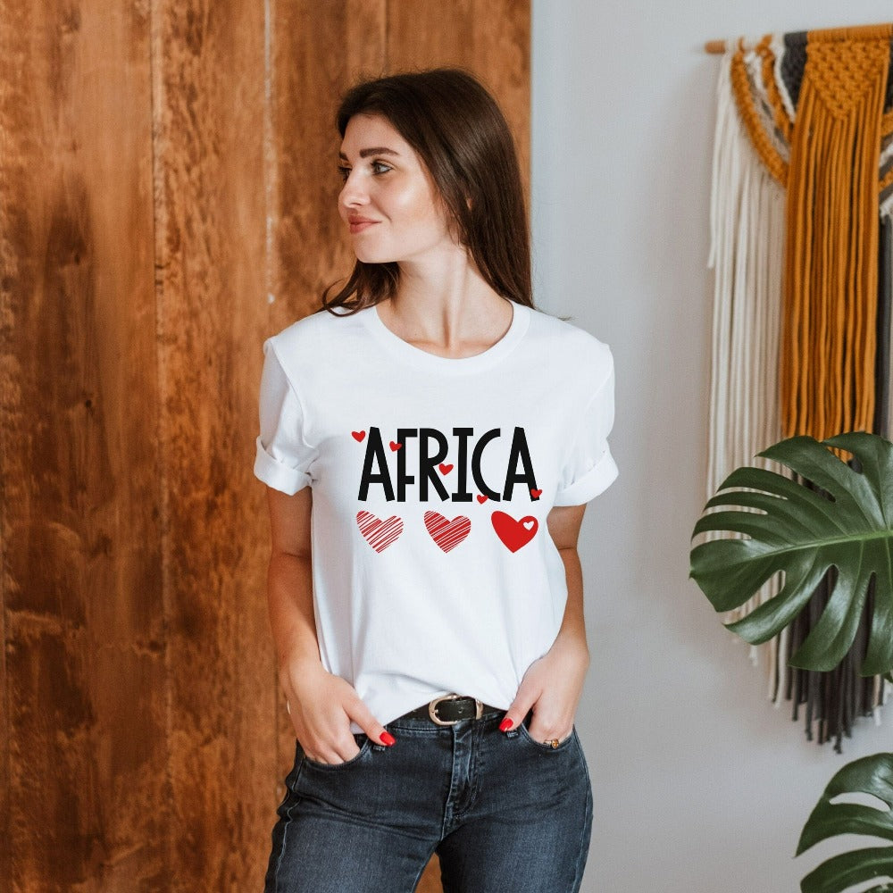 Africa Shirt Gift, Afro Woman Shirt, Strong Black Women Equality T-Shirt, Mother Mama Africa Tees, BLM African Heart Tee Gift