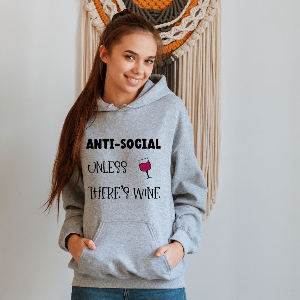 This ironic anti-social hoodie with a funny graphic saying is a great gift idea for women like mothers and wives. Perfect for occasions like Christmas, Birthday and Mother's Day. A humorous hoodie for those who likes to stay indoor and distancing.