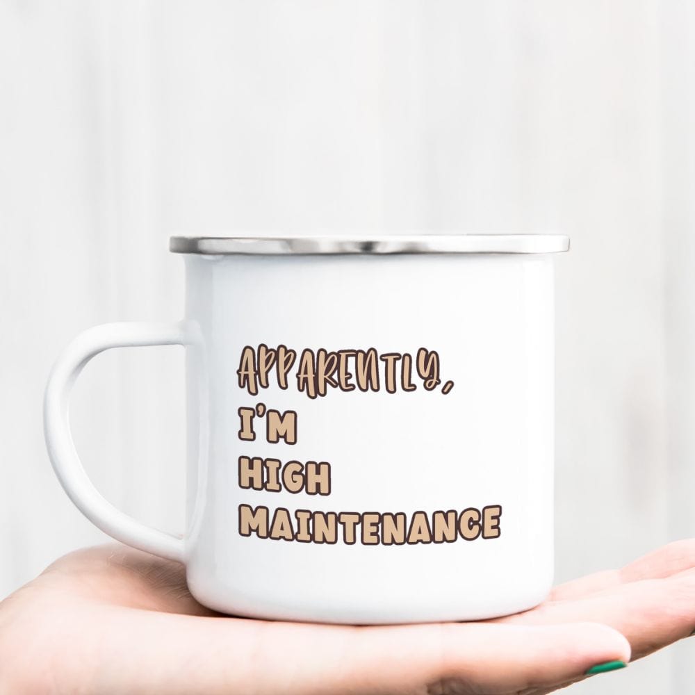 This uplifting mug is a perfect gift idea for your mom, wife and sister on birthday, Christmas and mother's day. A cute camping mug for those who loves ironic and hilarious quotes. This sassy mug is adorable for it's funny and sarcastic saying.