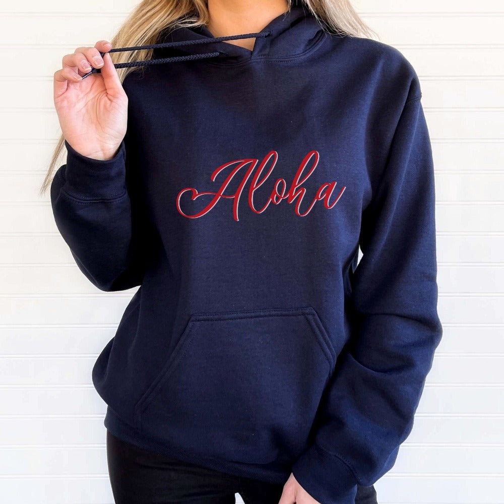 Aloha with this cute vacation apparel for your family beach island cruise, dream destination honeymoon getaway, mother daughter weekend adventure, girls trip matching outfit. This perfect vibrant travel souvenir is great for your summer break gift for your favorite traveler crew.