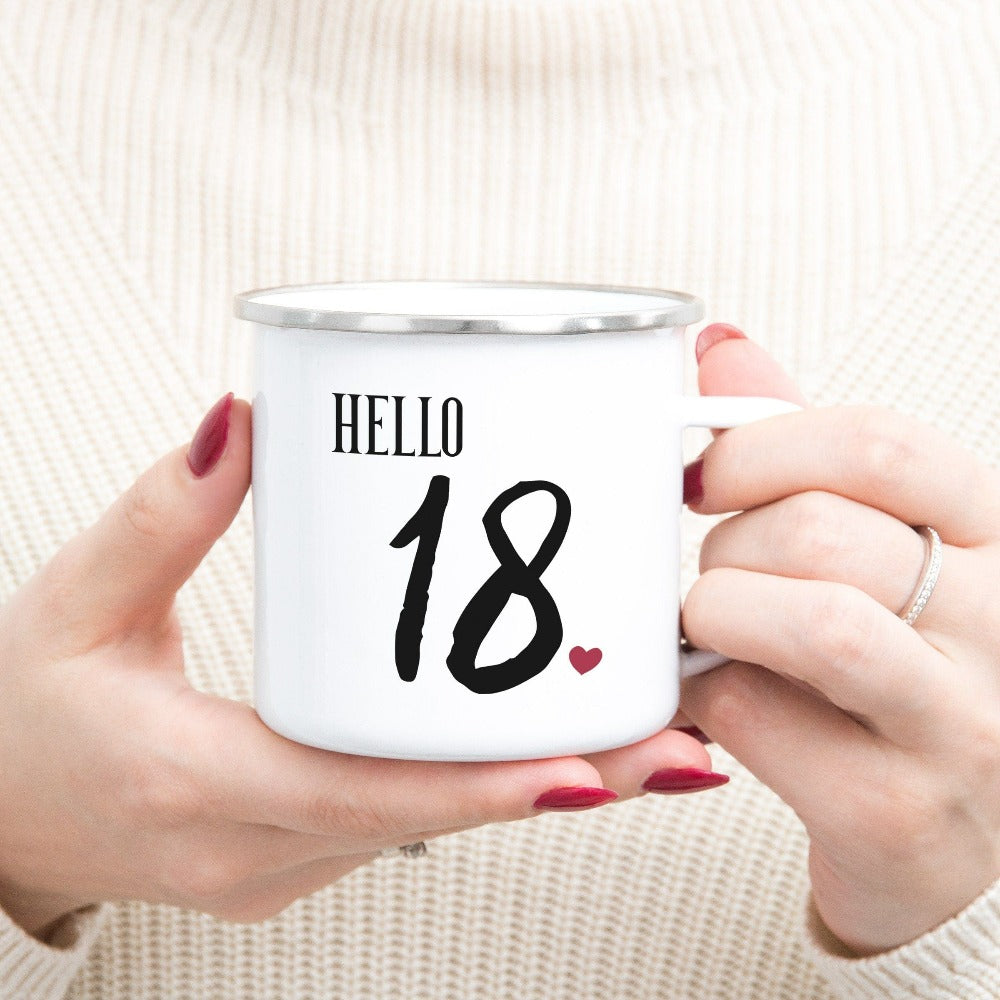 18th birthday babe gift. Whether you are planning a party for yourself or loved one, grab this adorable coffee mug present fit for a queen and get ready for your "Hello 18" celebrations. This is a memorable present for daughter, girlfriend, sister, best friend and anybody close to your heart. Perfect for any 18 year old.