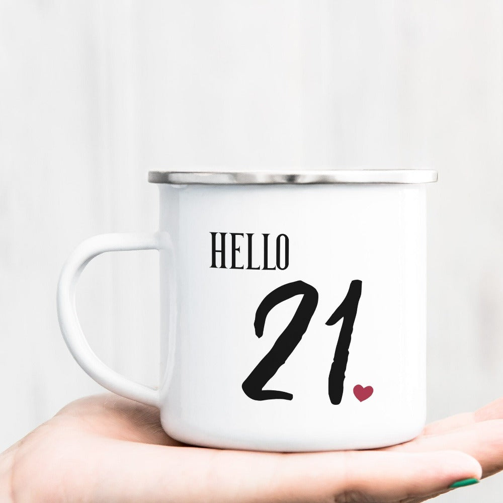 21st birthday babe gift. Whether you are planning a party for yourself or loved one, grab this adorable coffee mug present fit for a queen and get ready for your "Hello 21" new age celebrations. This is a memorable present for daughter, girlfriend, sister, best friend and anybody close to your heart.