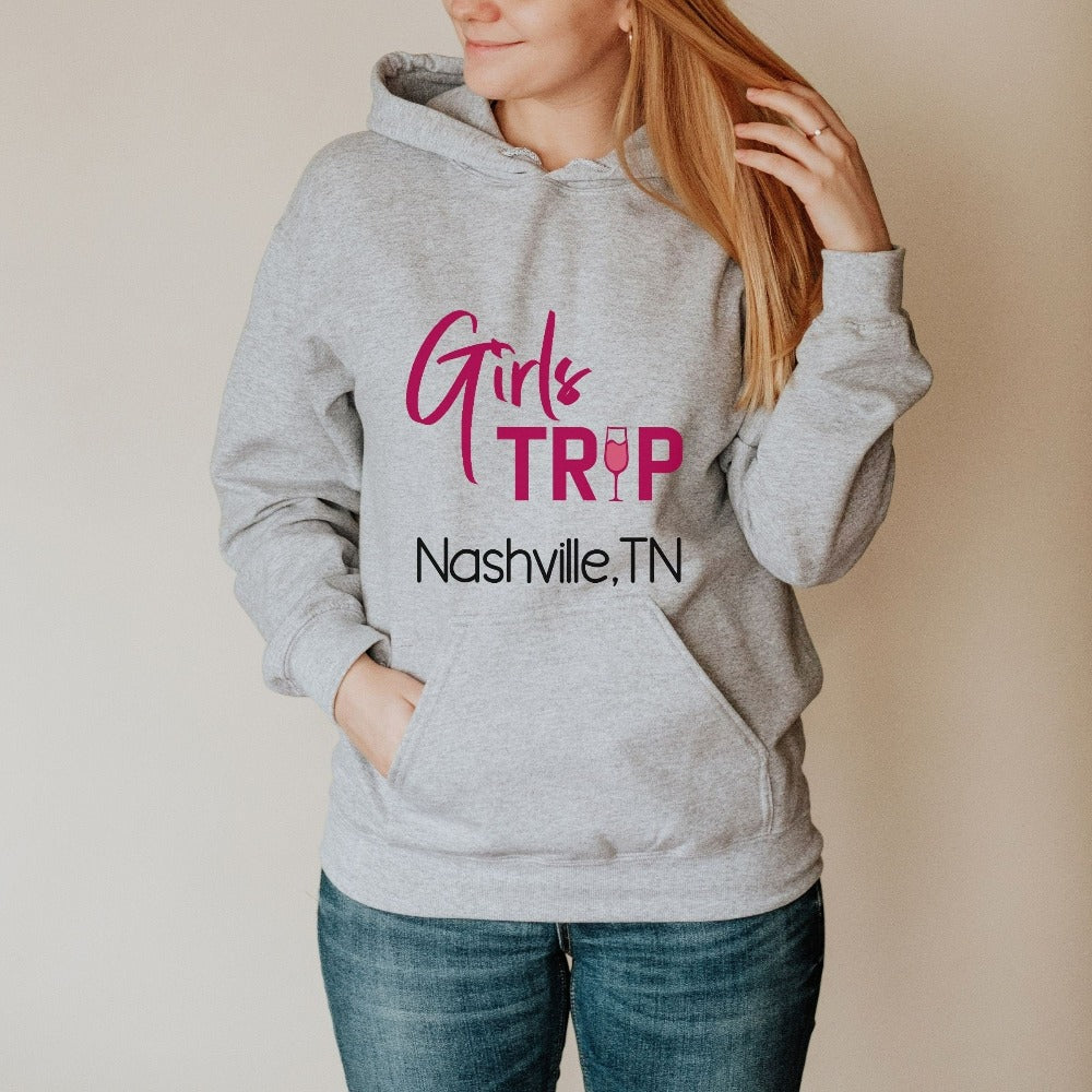 Travel or cruise with your besties and BFF in this cute girls' trip outfit. Perfect road trip sweatshirt for bridesmaid, sorority sister, bachelorette party or that dream adventure on summer break. Get in the vacation spirit and vacay mode in style.