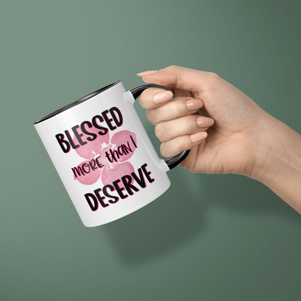 This uplifting Christian mug is a perfect gift idea. It has a motivational quotes to feel blessed and have faith to Jesus Christ. This ceramic mug is an ideal gift for your religious mom, sister and family on birthday, anniversary, and Christmas.