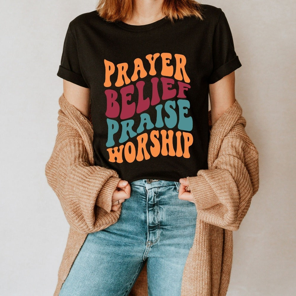 Prayer Belief Praise Worship T-Shirt – Jonomea