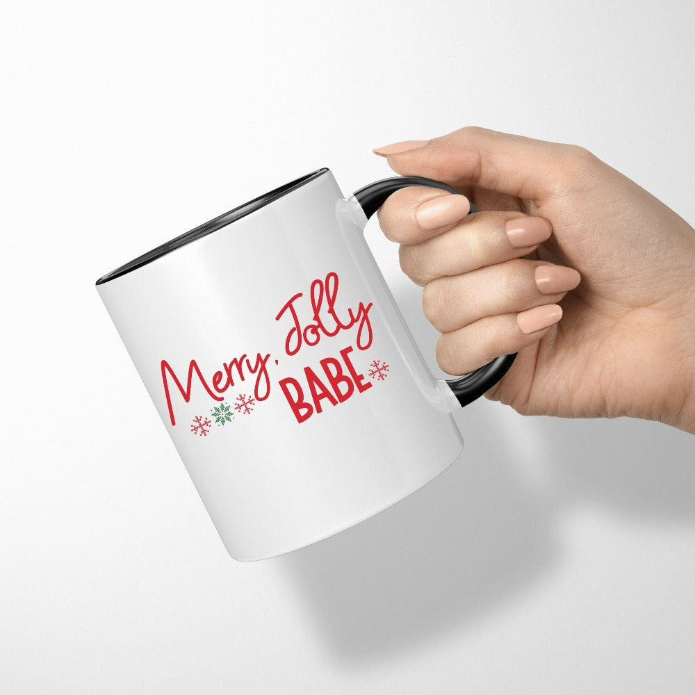 Christmas Coffee Mug, Babe Christmas Mug, Couple Winter Cups, Matching Holiday Mug, Merry Christmas Gift for Wife Spouse, Mug for Her