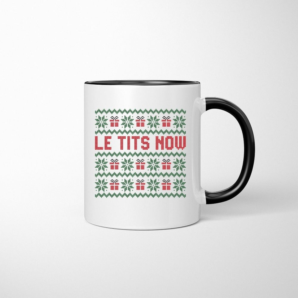 Christmas Coffee Mug, Funny Christmas Gift for Mom Wife, Happy Holiday Mug, Friends Christmas Party Cup, Family Santa Christmas Mug, Winter Cups
