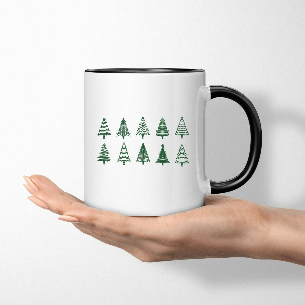 Christmas Coffee Mug, Merry Christmas Hot Chocolate Mug, Christmas Gifts for Her, Xmas Tree Holiday, Co-Worker Santa Ho Ho Presents, Christmas Mug