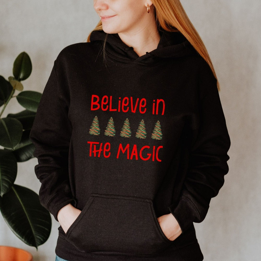 Christmas Crewneck Sweatshirt, Believe Magic Christmas Shirts, Couple Winter Sweater, Family Holiday Sweatshirt, Xmas Outfit