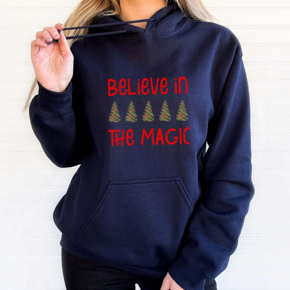 Christmas Crewneck Sweatshirt, Believe Magic Christmas Shirts, Couple Winter Sweater, Family Holiday Sweatshirt, Xmas Outfit