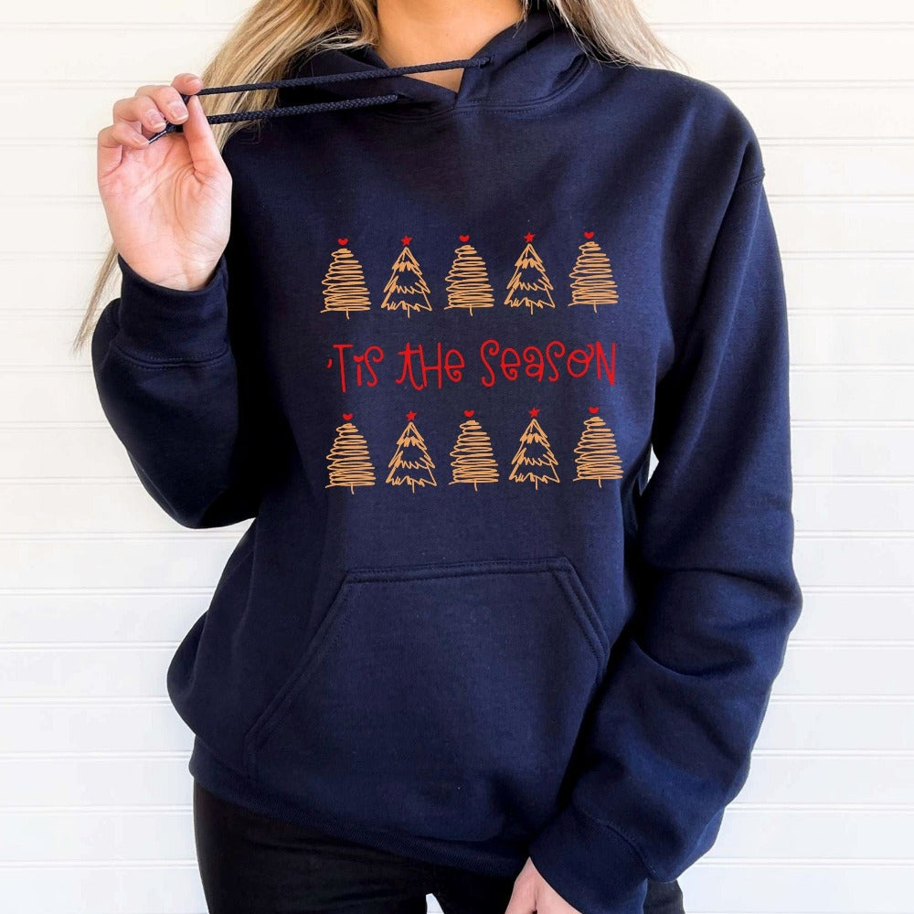 Christmas Crewneck Sweatshirt, Festive Tis The Season Christmas Tree Sweatshirt, Family Holiday Sweater, Christmas Top Apparel