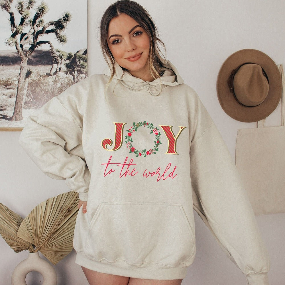 Christmas Sweatshirt, Christmas Crewneck Sweatshirt for Women, Joy to the World Christmas Shirt, Xmas Eve Family Sweater, Teacher Student Christmas Party Outfit Top