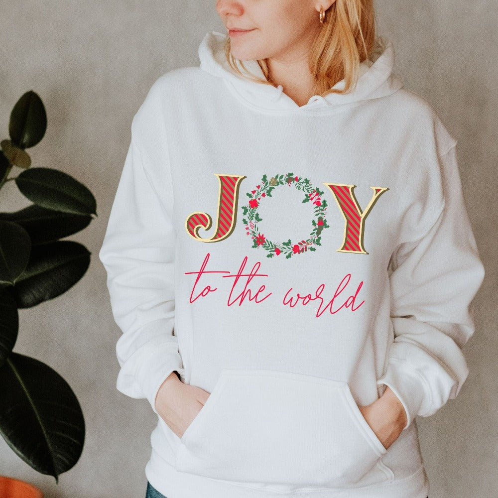 Christmas Sweatshirt, Christmas Crewneck Sweatshirt for Women, Joy to the World Christmas Shirt, Xmas Eve Family Sweater, Teacher Student Christmas Party Outfit Top