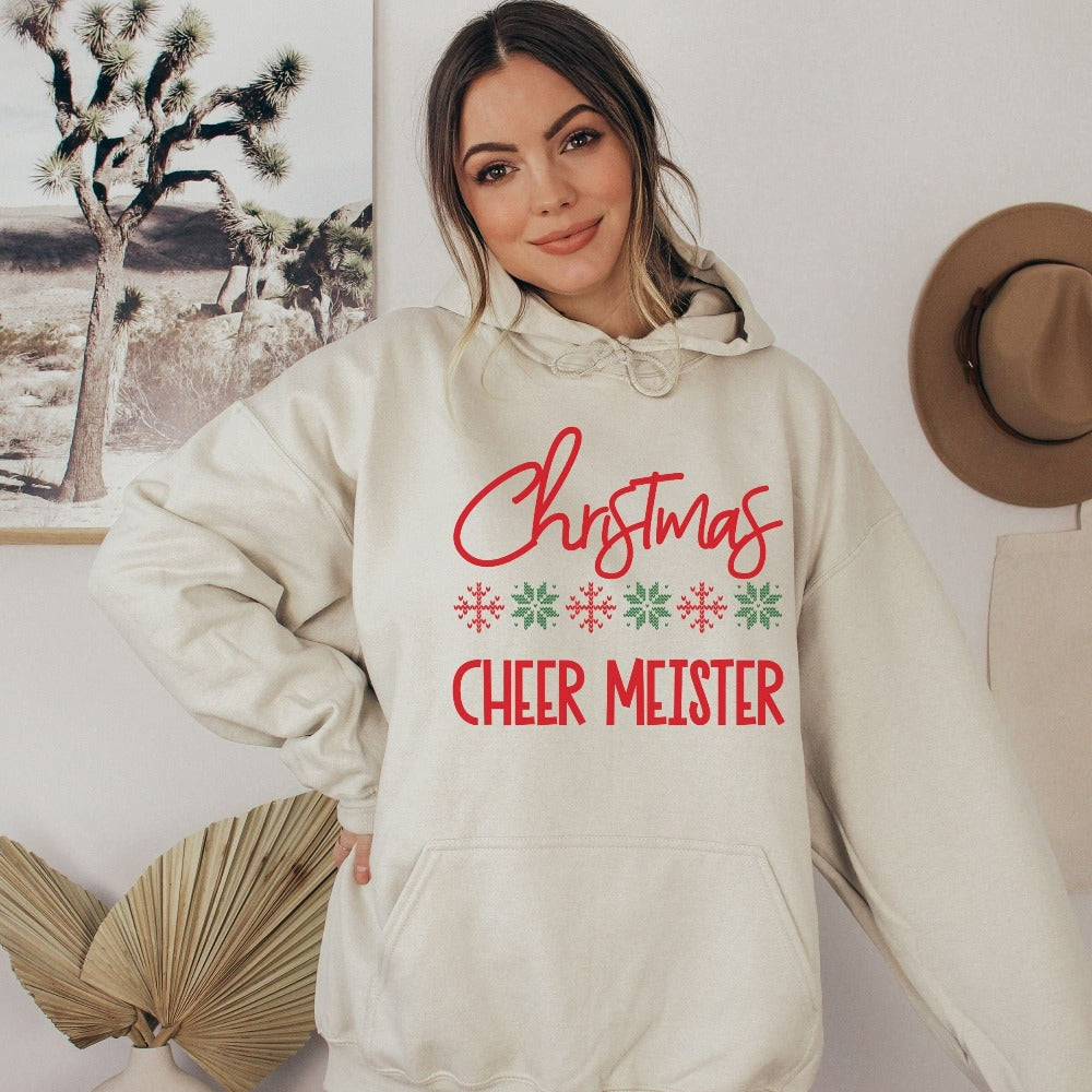 Christmas Crewneck Sweatshirt, Funny Christmas Party Shirt, Cheermeister Sweatshirt, Women's Christmas Shirt, Christmas Sweater Cheer Meister