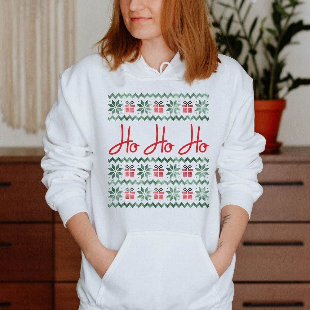 Christmas Crewneck Sweatshirt, Ho Ho Christmas Song Shirt, Santa Claus Gift Ideas, Christmas Vibes Sweater, Holiday Sweatshirts, Winter Christmas Presentation Top