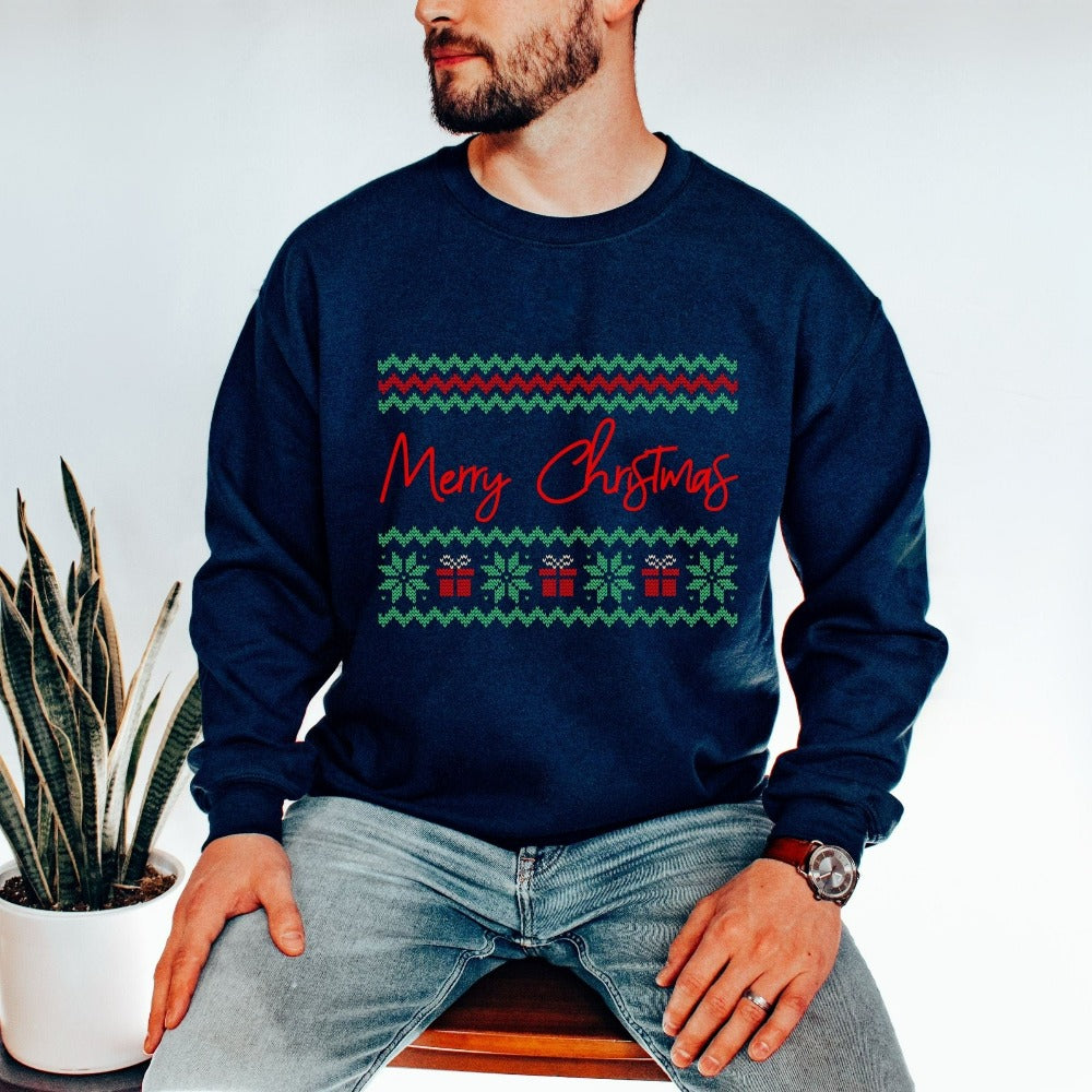Christmas Crewneck Sweatshirt, Ladies Christmas Party Shirt, Couple Winter Sweatshirt, Winter Lover Sweater, Ugly Christmas Pajamas
