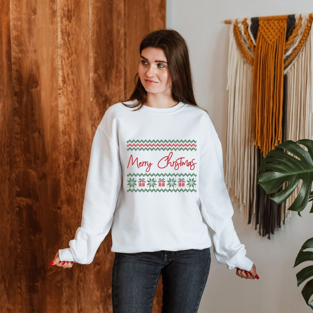 Christmas Crewneck Sweatshirt, Ladies Christmas Party Shirt, Couple Winter Sweatshirt, Winter Lover Sweater, Ugly Christmas Pajamas