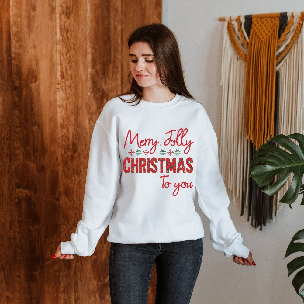 Christmas Family Sweatshirt, Christmas Greeting Shirt, Ugly Christmas Sweater, Xmas Stocking Stuffer, Cute Holiday Outfit for Ladies