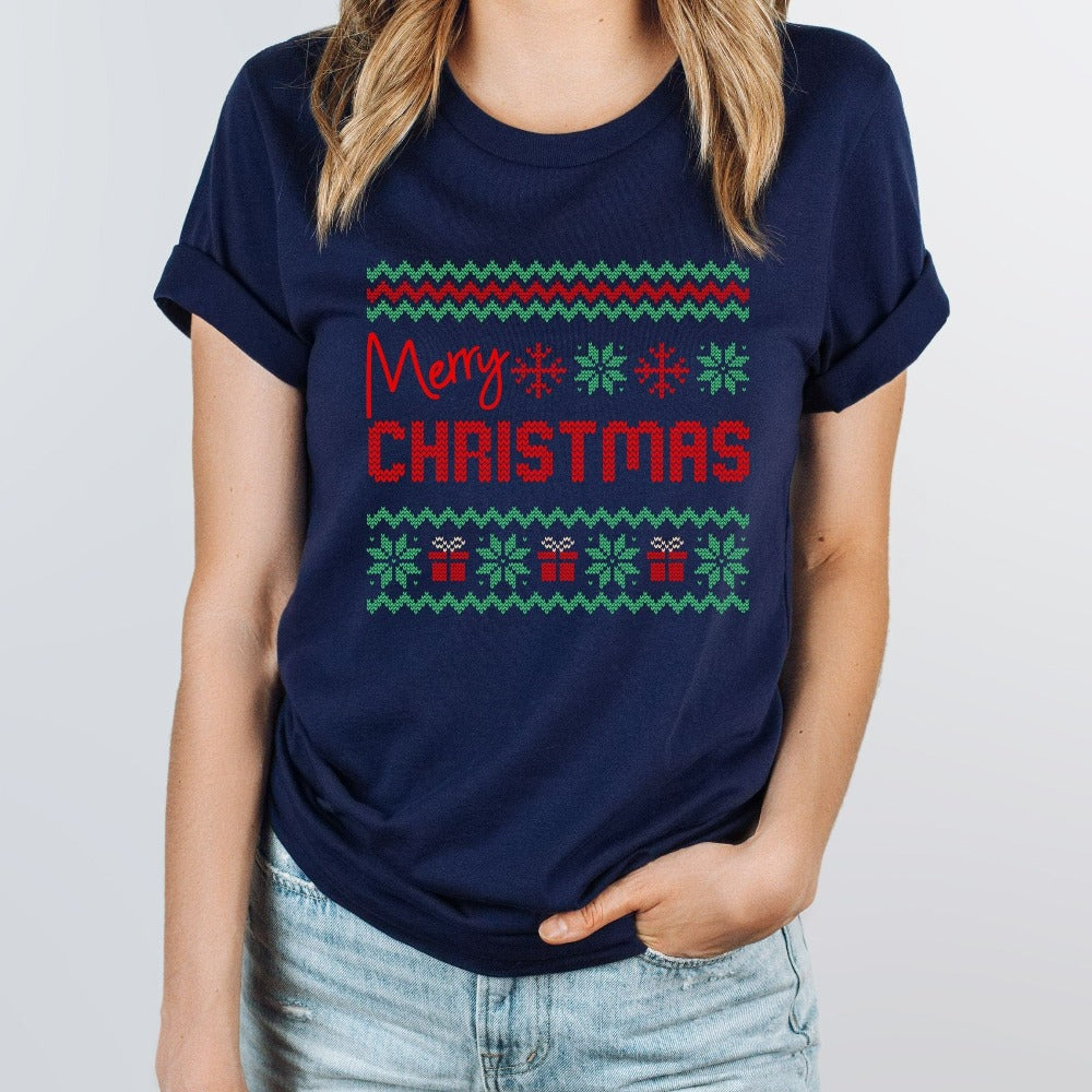 Christmas Family TShirt, Matching Christmas Eve Shirt, Womens Xmas Vacation Tees, Christmas T-shirt for Sister Daughter Bestie, Holiday Party Outfit