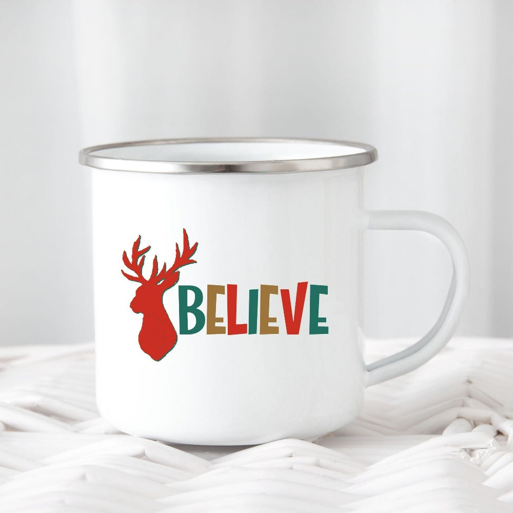 Christmas Mug, Christmas Gift, Believe in the Magic of Christmas Coffee Mug, Motivational Holiday Gift for Teacher, Hello Winter Mug for Wife Spouse