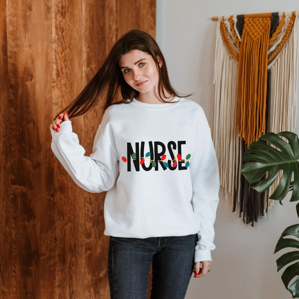 Christmas Gift for Nurse, Nursing Holiday Outfit, Xmas Party Ugly Christmas Sweater for ER Nurse, ICU Ward Staff Gift, Secret Santa Nurse Sweater
