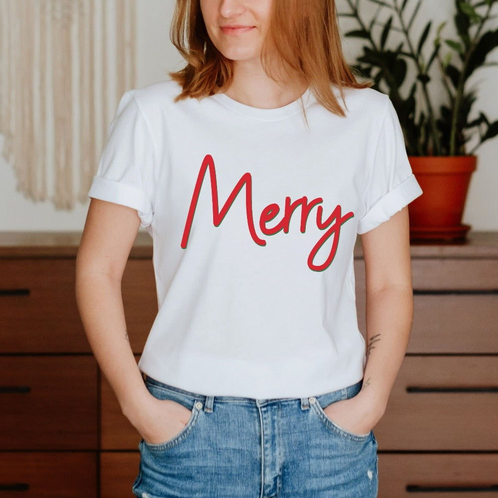 Christmas Gift Ideas, Merry Christmas T-Shirts, Happy Holidays Shirt, Christmas Tees for Mom Grandma, Women's Christmas Party, Christmas Outfit