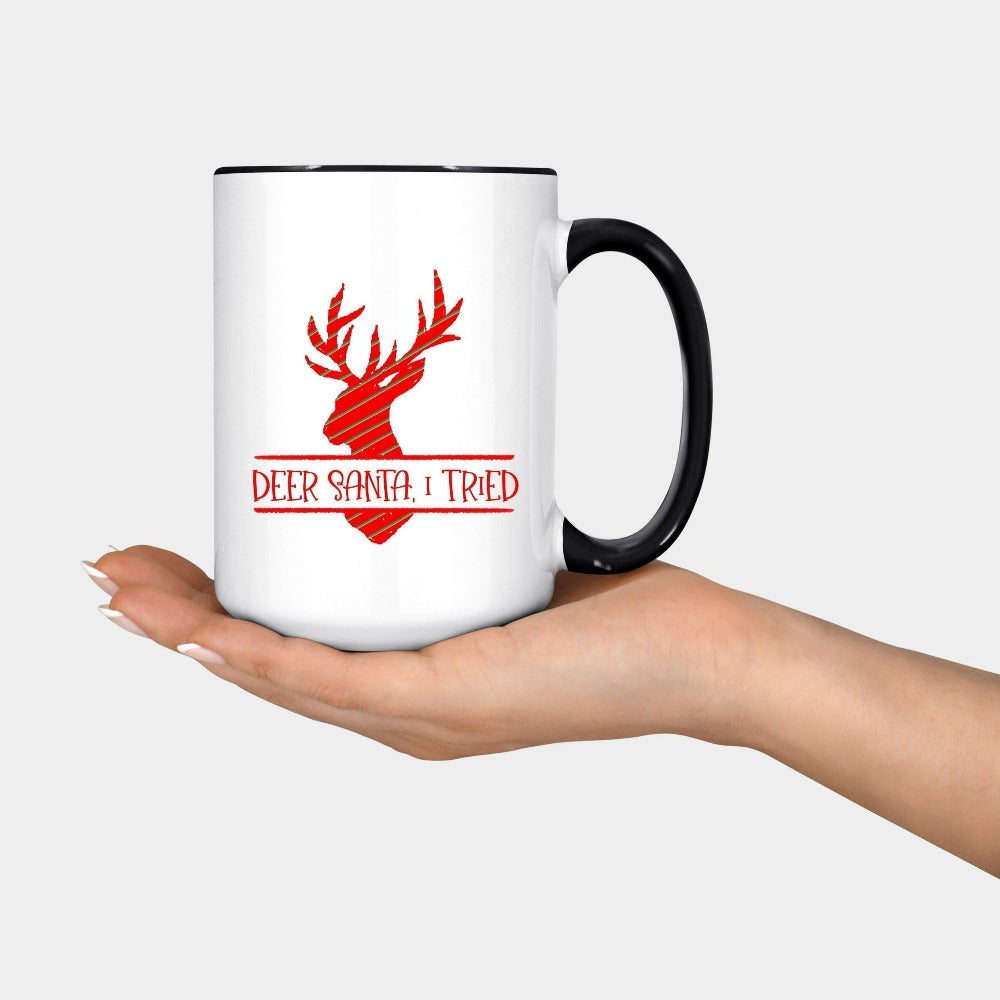 Christmas Tree Deer Print Enamel Mugs Coffee Cups Christmas Party