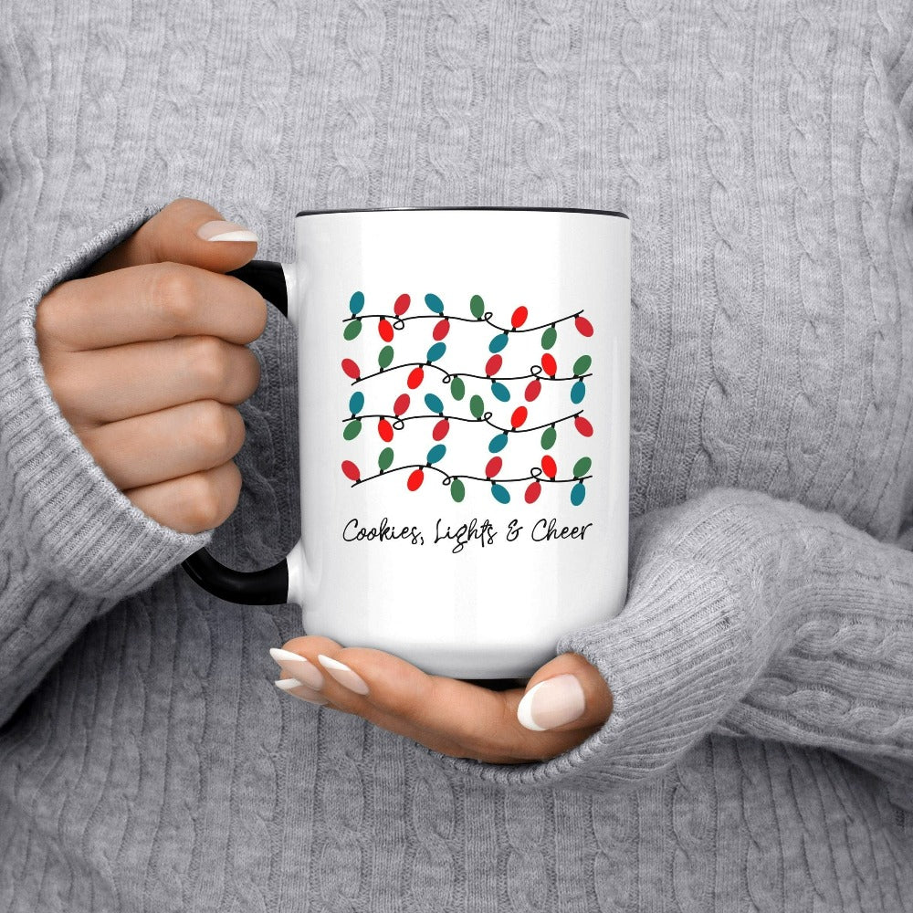 Christmas Holiday Mug, Merry Christmas Gifts, Christmas Lights Gift Mug, Cute Christmas Coffee Mug, Xmas Stocking Stuffer for Family, Xmas Cup