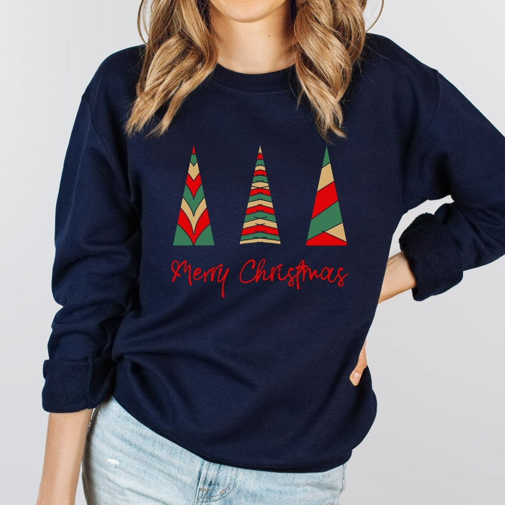Christmas Holiday Sweaters for Women, Christmas Tree Doodle Sweatshirt, Xmas Holiday Gifts, Christmas Gifts for Her, Family Vacation Shirt