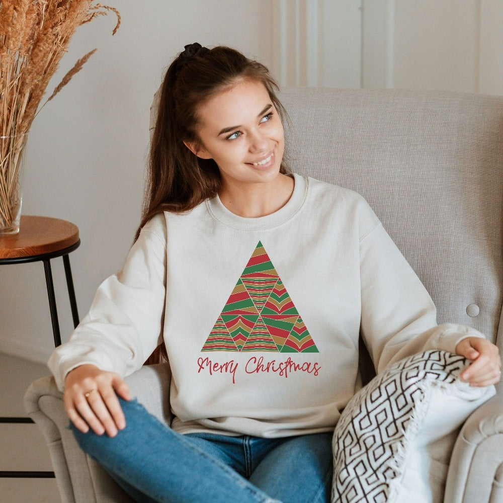 Christmas Holiday Sweaters for Women, Christmas Tree Doodle Sweatshirt, Xmas Holiday Gifts, Christmas Gifts for Her, Family Vacation Shirt