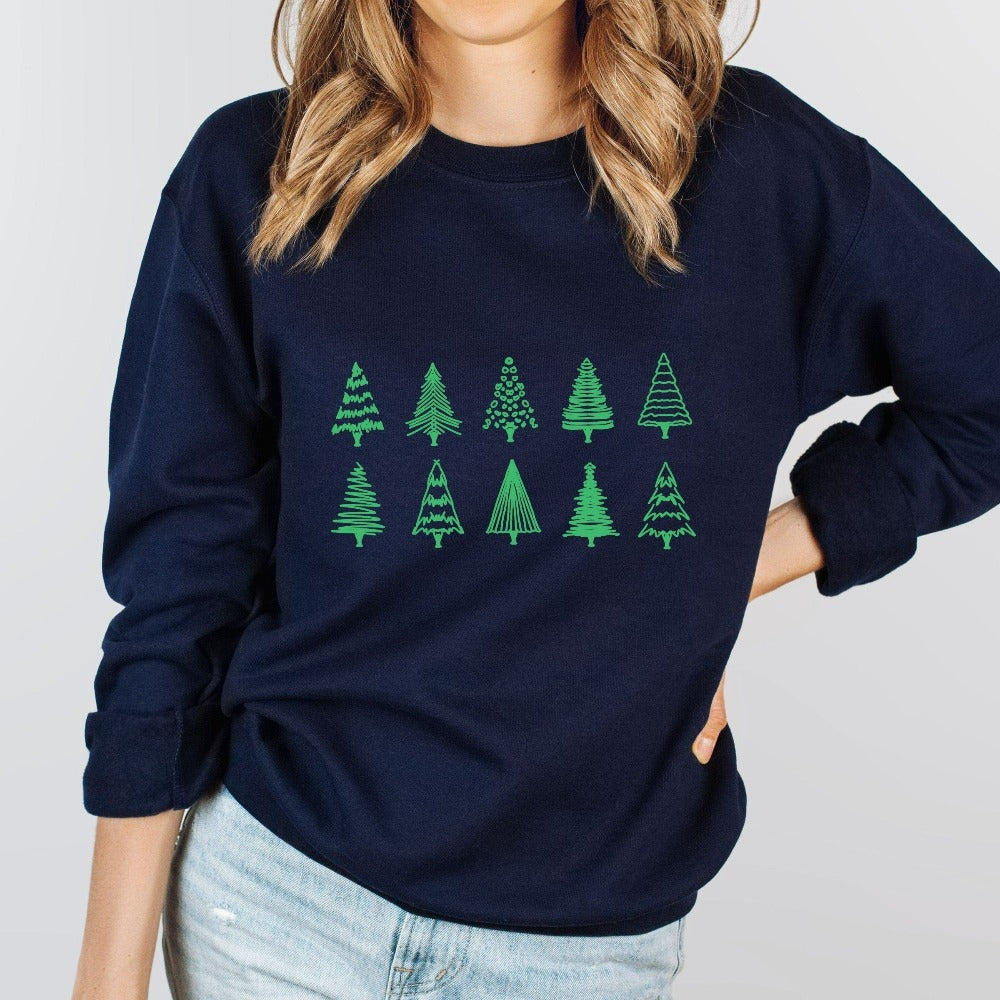 Christmas Holiday Sweaters for Women, Merry Christmas Sweatshirt, Winter Holiday Sweatshirt, Christmas Tree Sweatshirt for Ladies