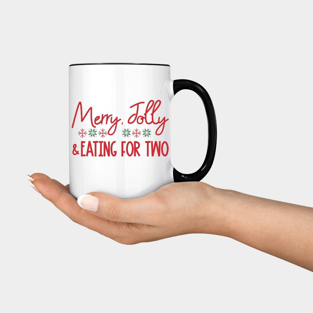Christmas Mug for Moms, Pregnancy Reveal Mug, Christmas Baby Shower Gift Ideas, Baby Announcement Hot Chocolate Mug, Future Mom Mug